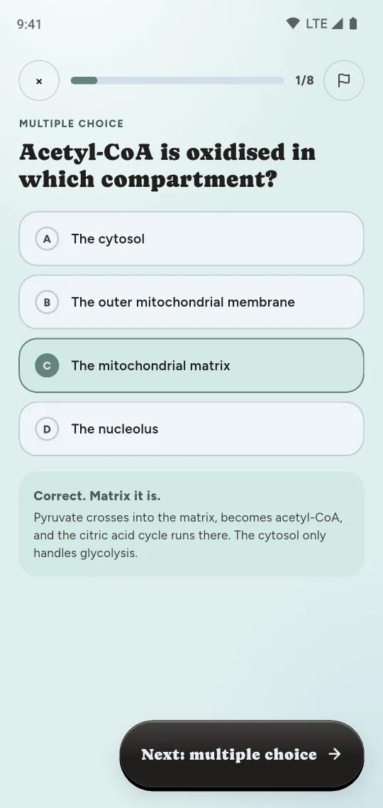 A practice question with its explanation